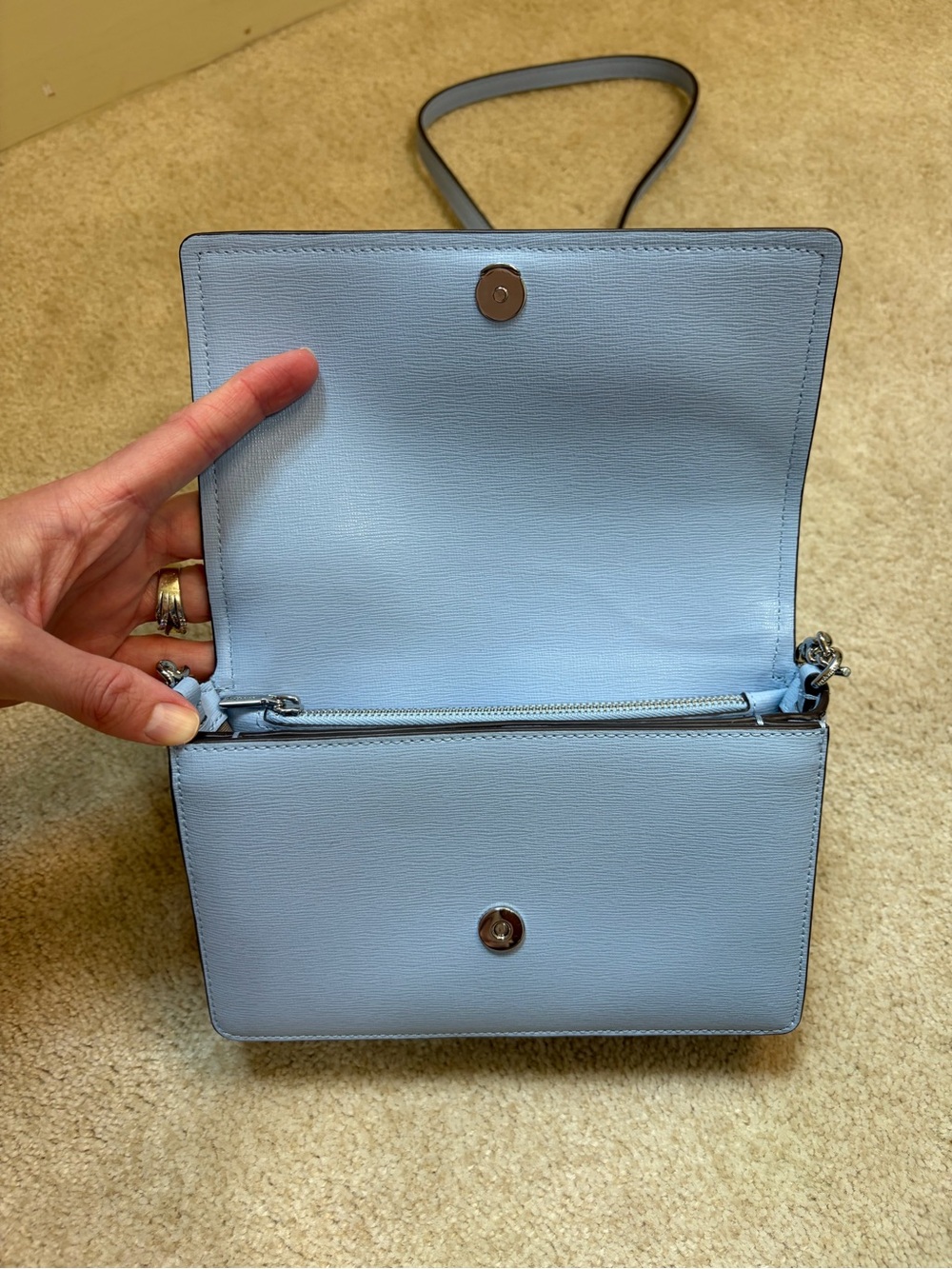 kate spade Morgan Flap Chain Wallet in Powder Blue - Picture 10 of 16